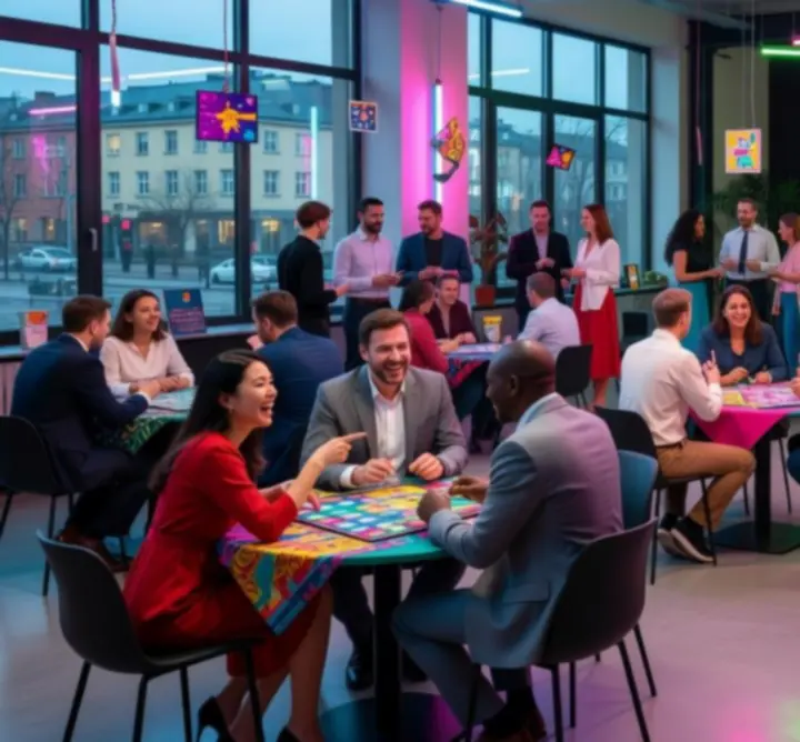 Dynamiczna scena eventowa z uczestnikami bawiącymi się podczas wydarzenia Event Pulse Collective